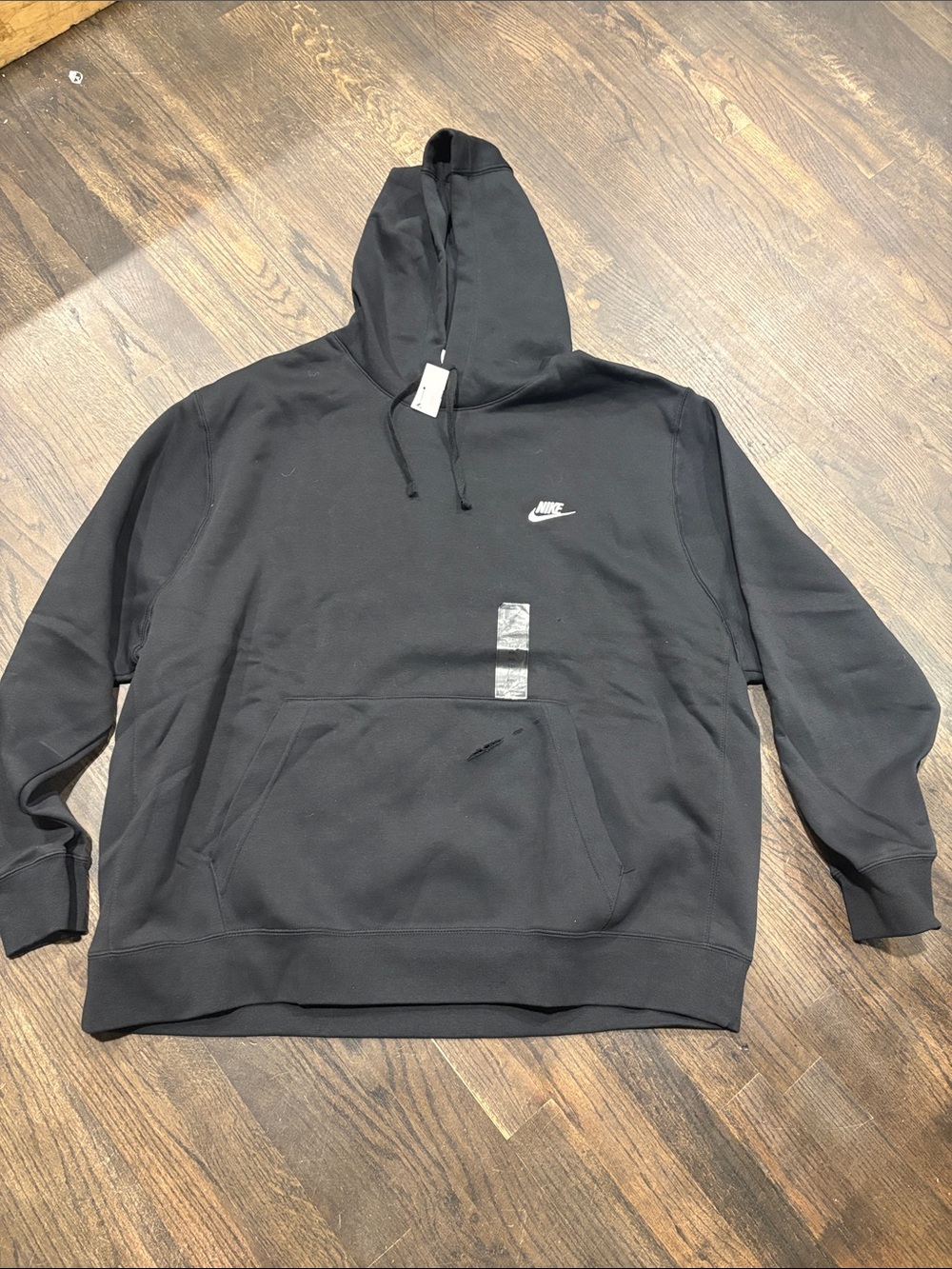Nike Black Pullover Hoodie with Small White Logo